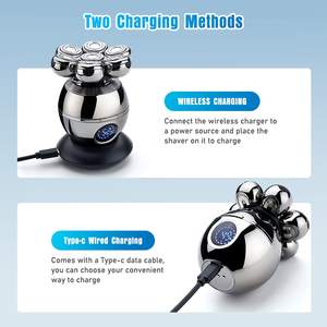 Afeitadora Eléctrica Inalámbrica Recargable para Uso en Seco y Húmedo, Rasuradora Rotatoria IPX7 para Cabeza Calva, Barba y Rostro, para Hombres y Mujeres - Product Image 2