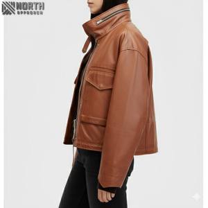 Chaquetas transpirables de cuero genuino para mujer de punto de invierno de alta calidad al por mayor 2025 servicio OEM personalizado - Product Image 6