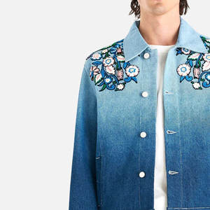 Chaqueta Vaquera Bordada para Hombre, Estilo Casual, Venta al Por Mayor, Alta Calidad, Lona de Algodón, Logotipo Frontal, OEM - Product Image 5