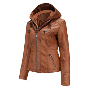 Veste en cuir de moto de conception personnalisée OEM pour les femmes Couleur personnalisée 100% Veste en cuir pour femmes Vestes en cuir minces personnalisées - Product Image 1