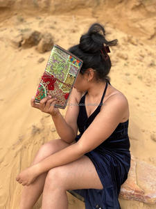 ผ้าส่าหรีสีสันสดใสปักลายตกแต่งด้วยด้ายแบบปลอดภัยสมุดปิดแบบวินเทจปกสดใสแบบไม่มีเส้นนำกลับมาใช้ใหม่ - Product Image 3