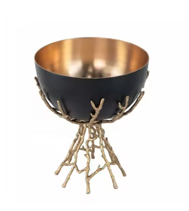 Cuencos para servir de metal de lujo con estilo versátil Diseño ecológico Interiores de base llamativos para utensilios de cocina Uso diverso para servir - Product Image 1