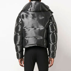 2024 nouveauté hommes Slim Fit taille manteau haut tissu col montant toile doudoune pour décontracté hiver et automne - Product Image 3