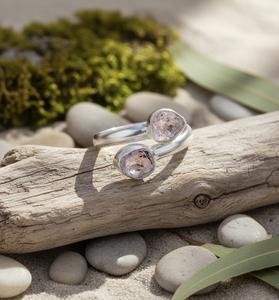 Bagues en pierre précieuse diamant de Herkimer facetté de qualité AAA, argent sterling 925, bagues de mariage classiques vintage, certifiées par un tiers - Product Image 1