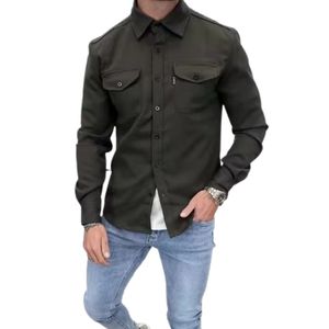 Chaqueta de camisa de mezcla de lana con botones de color personalizado para hombre de último diseño con bolsillos, ropa de abrigo elegante de invierno - Product Image 5