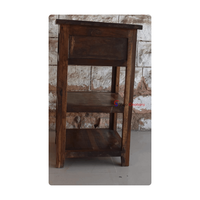Table de Chevet en Bois Recyclé Écologique avec Étagères de Rangement, Design Moderne et Antique pour Appartement, Chambre, Salon, Usage Domestique
