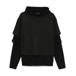 Sweat à capuche en jersey à double couche élégant d'hiver sur mesure OEM, texture gaufrée, superposition, 100% coton, écologique - Product Image 1