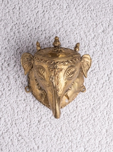 Décoration murale en forme de tête d'éléphant en laiton - Grande taille 6 pouces - Décoration murale pour mariages, fêtes, salon - Product Image 2
