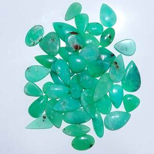 Cabochon lisse de taille libre Pierres de chrysoprase naturelles de haute qualité Produit de pierres précieuses de quartz fin - Product Image 2