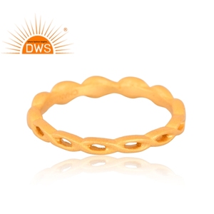 Anillo de banda chapado en oro de 18 quilates de plata esterlina más vendido, joyería fina Demi para mujer, regalo para su delicada colección - Product Image 2