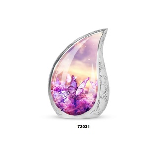 Urna de cremación de lágrima de mariposa hermosa para cenizas humanas adultas, urna funeraria de gota de recuerdo decorativa con bolsa de terciopelo gratis - Product Image 4