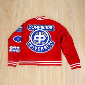 Veste universitaire de baseball pour hommes personnalisée avec col montant broderie en chenille motif de lettres veste à manches universitaires pour hommes collège - Product Image 6