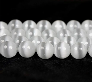 Collar de Cristal Natural, Cuentas de Selenita Lisas, Piedra Roja Pulida, Joyería, Hilo Suelto, Mayorista de Piedras Preciosas para Sanación - Product Image 5