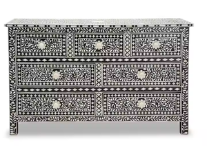 Consola con incrustaciones de hueso Fabricación de incrustaciones de hueso Logotipo personalizado Disponible por Crescent Crafts - Product Image 2