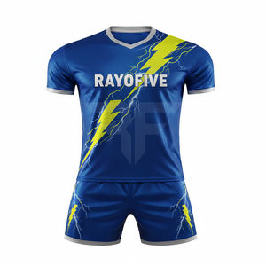 Uniforme de Fútbol Estampado Transpirable de Alta Calidad, Ligero, 100% Poliéster, Cuello en V, Cintura Elástica para Hombres Adultos - Product Image 2