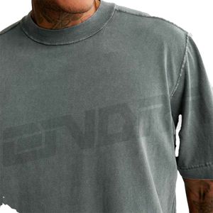 T-shirt imprimé graphique pour hommes T-shirt Streetwear vintage uni à manches courtes haut d'été décontracté OEM Logo personnalisé mode en gros - Product Image 5