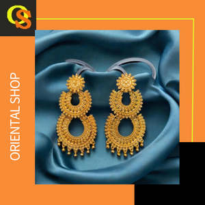ชุดต่างหูที่ออกแบบตามแฟชั่นพร้อม22CT ต่างหูชุบทองแบบ Jhumka สำหรับผู้หญิงที่สวมใส่โดยผู้ส่งออก - Product Image 3