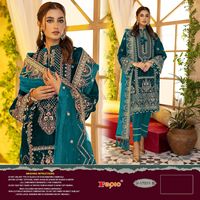 Collection hiver de créateur Broderie en velours Salwar Kameez Costumes pour mariage et fête d'Inde