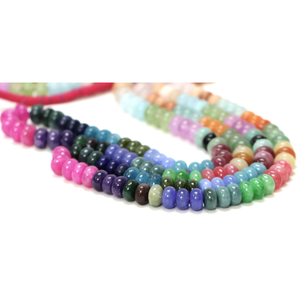 Hermosas cuentas de cuarzo multicolor en forma de rondel liso, 15 pulgadas, 7-8 mm, mezcla de cuentas de cuarzo liso, cuentas de ópalo de calidad AAA - Product Image 4