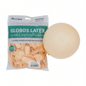 Globos de Látex Party Love de 25 cm, Color Naranja Pastel R10, para Decoración - Product Image 2