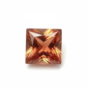 Corte princesa Padparadscha Lab Grown Sapphire 4*4 Piedra preciosa para la fabricación de joyas - Product Image 1