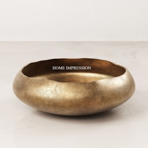 Bol de service en aluminium pour aliments, décoration de table, bol de mélange d'aliments moderne plaqué or pour la vaisselle à la maison - Product Image 5