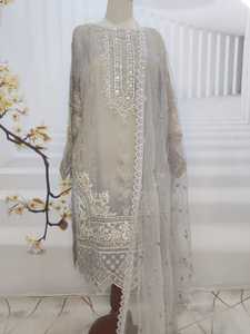 Netta ricamata 3 pezzi completo completo Pakistani & Dupatta per fidanzamento <span class=keywords><strong>o</strong></span> ricevimento del Designer <span class=keywords><strong>asiatico</strong></span> completo 3 pezzi - Product Image 5