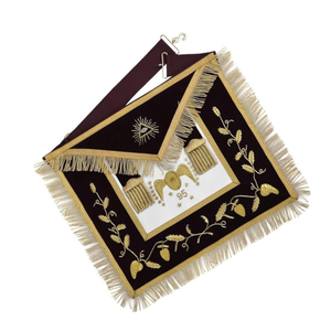 Delantal Master Mason Blue Lodge-Terciopelo negro con bordado a máquina plateado Delantal masónico - Product Image 4