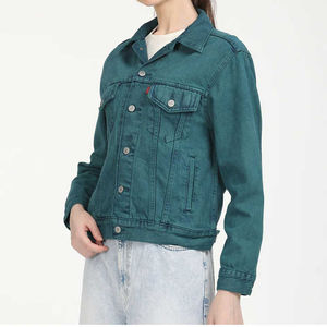 Veste en jean respirante à manches longues pour femme, sur mesure, avec doublure en coton, design uni pour l'hiver - Product Image 2