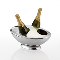 Refroidisseur de boissons en forme de baleine dorée Seau à glace Refroidisseur de boissons en métal Décoratif Champagne Vin Bière Refroidisseur pour fêtes Bars Événements