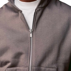 Marrón oscuro Full Zip up Hoodies Unisex Calidad de lujo 100 Algodón Fleece Heavyweight Térmico Cómodo Elegante Hombres Zip Hoodies - Product Image 4