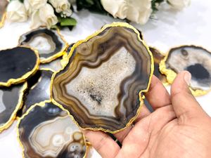 Premium Wood Resin <b>Coasters</b> Glossy Finish Eco-Friendly Classic Heavyweight Natural Drink Pads <b>Table</b> Protection Luxury Home Decor - Product Image 2