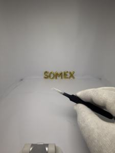 Herramienta de pinzas de volumen de amarre de puntas finas para extensión de pestañas Pinzas de acero inoxidable de 45 grados y 17mm - Product Image 5