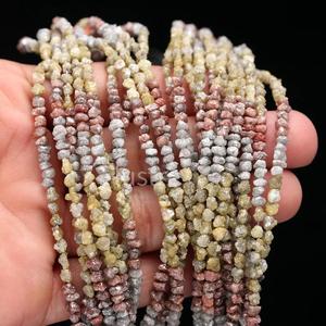 Cuenta de diamante en bruto multicolor, Natural diamante en bruto de alta calidad, cuenta sin cortar, cumpleaños personalizado, Diamante de hebra larga de 16 pulgadas - Product Image 2