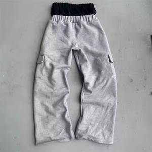 Pantalones de chándal holgados personalizados, pantalones de cintura doble pesados, pantalones de pierna ancha para hombre, pantalones de algodón French Terry para hombre lavados 2025 - Product Image 6