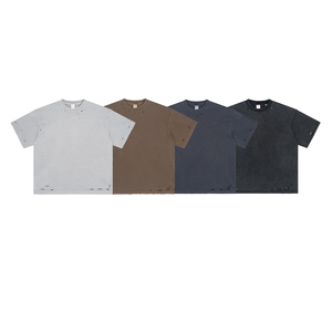 100% algodón de lujo Boxy recortada camiseta para hombres 280g peso pesado Anti-encogido Camiseta de punto de gran tamaño estilo Formal - Product Image 1