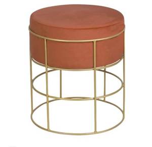 Tabouret de Vanité Rembourré en Velours Moderne, Pied en Métal Doré Multifonctionnel pour Chambre à Coucher, Salon, Hôtel, Appartement, Diwali - Product Image 2