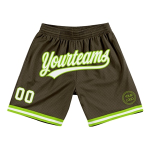 Industrie Direct Engro Sportswear Basketball <b>Shorts</b> Custom Olive White-Neon <b>Green</b> Authentic Salute To Service Basketball <b>Shorts</b> - Product Image 1