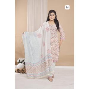 Ensemble de costume en coton pour femmes avec dupatta, vêtements traditionnels élégants - Product Image 1
