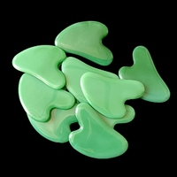 Figurine Gua Sha en Cristal Vert Sculpté, Matériau Naturel Pur, Anti-Âge, Haute Qualité, Tailles Personnalisées, Meilleur Prix de Gros