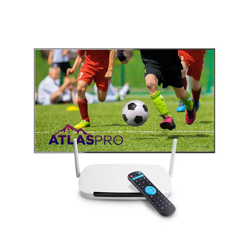 卸売Atlas PROIPTVアンドロイドボックス高品質4K無料テスト1年グローバルライブVodヨーロッパM3UリセラーパネルIPTV