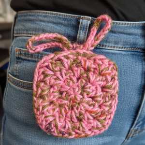 Waterproof Crochet <b>Drawstring</b> Mini <b>Pouch</b> for Ear Buds Mini Waterproof Bag for Small Items - Product Image 6