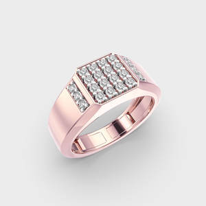 Anillo DE BODA ejecutivo romántico para hombre con diamante cultivado en laboratorio de corte redondo multipiedra para fiesta o Día del Padre - Product Image 4