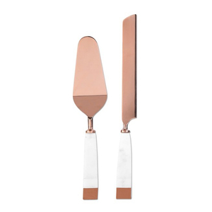 Cake <b>Tools</b> 2 Pcs Stainless Steel Gold Titanium Wedding Cake Knife & Server Set Finishing Cake Server Gift Box - Product Image 5