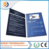 Brochure vidéo LCD HD, carte de vœux vidéo personnalisée imprimée, format A4
