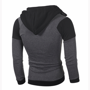 Sudaderas con capucha para hombre de marca 2025, cárdigan con capucha y doble cremallera de bloque de color para hombre, Sudadera con capucha delgada - Product Image 2