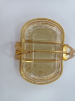 Plastieken gouden dienblad met handvat, hoge kwaliteit, opvouwbaar, bruiloft, fruit, gebakverpakking, op maat gemaakte kleur, Ramadan cadeau, roti doos, verpakking