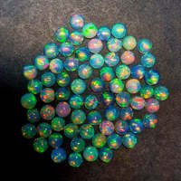 Opale éthiopienne de feu Welo de qualité incroyable taille 3mm forme ronde opale de feu pierres précieuses en vrac perles d'opales à dos plat