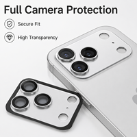 Protection d'objectif d'appareil photo pour iPhone 18 Pro Max, verre trempé 9H, couverture intégrale, anneau de protection, plaque métallique mate, épaisseur 0,33 mm