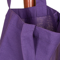 Sac de courses promotionnel réutilisable en toile de coton biologique personnalisé, écologique, recyclable, biodégradable, imprimé en sérigraphie avec logo violet